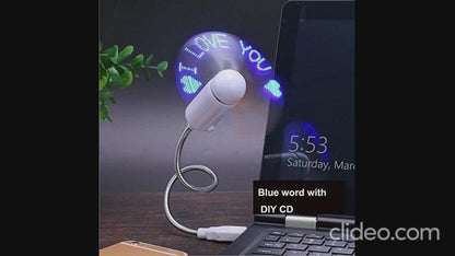 USB LED Fan with Programmable CD Customized Message